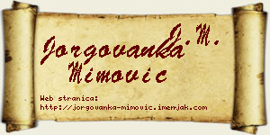 Jorgovanka Mimović vizit kartica